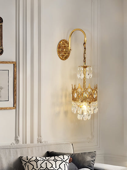 Regal Crystal Crown Wall Sconce