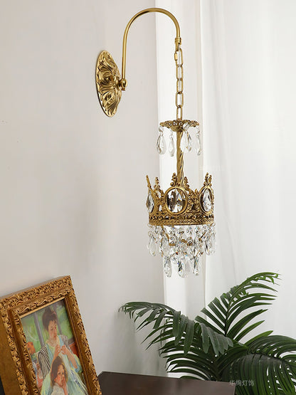 Regal Crystal Crown Wall Sconce