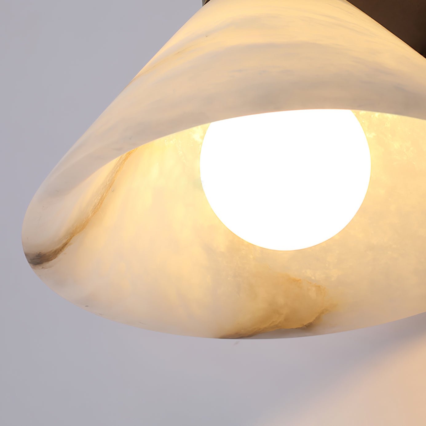 Sculptural Alabaster Cone Wall Light