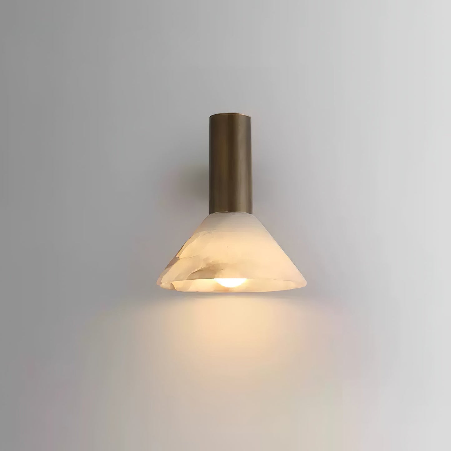 Sculptural Alabaster Cone Wall Light
