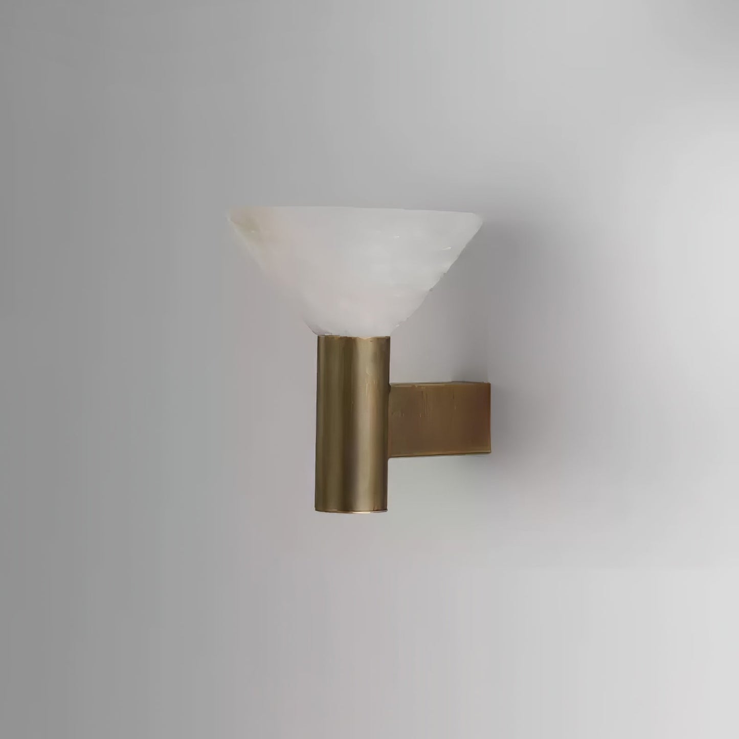 Sculptural Alabaster Cone Wall Light