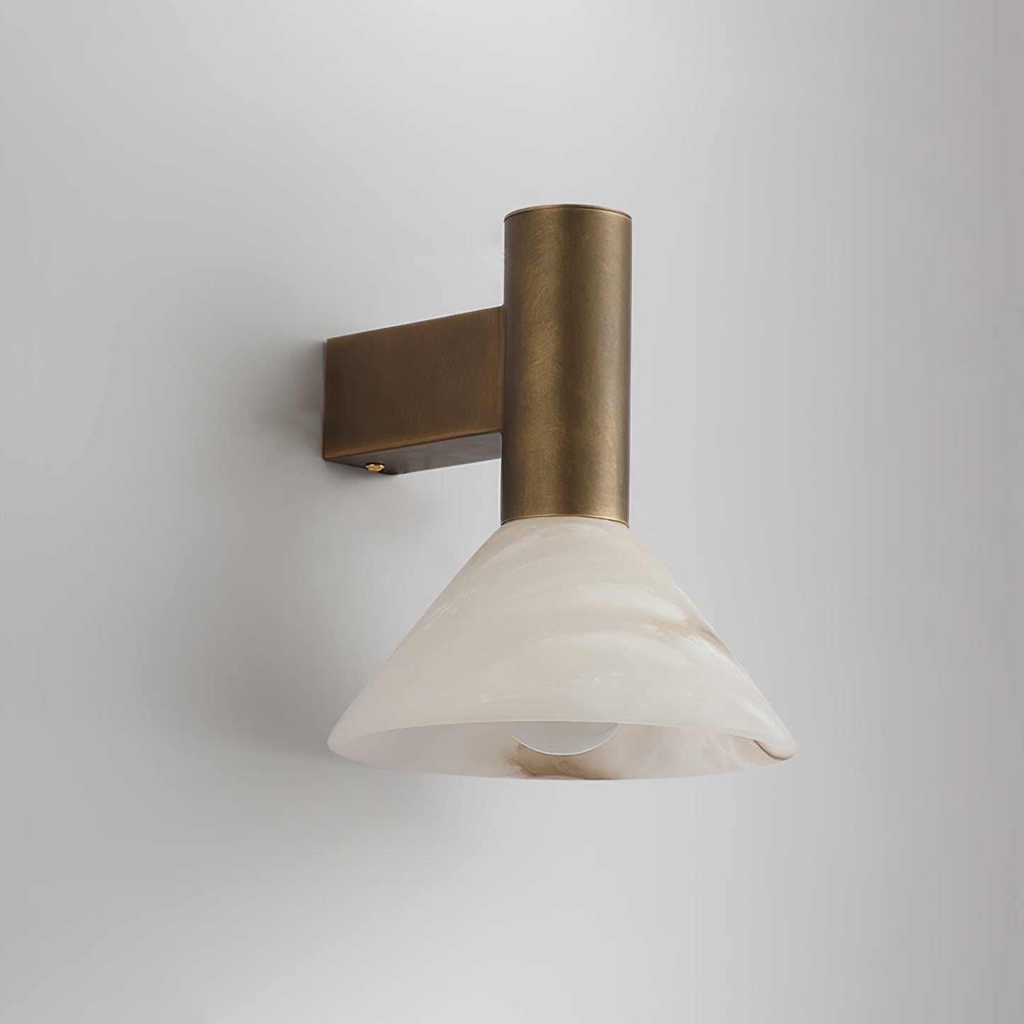 Sculptural Alabaster Cone Wall Light