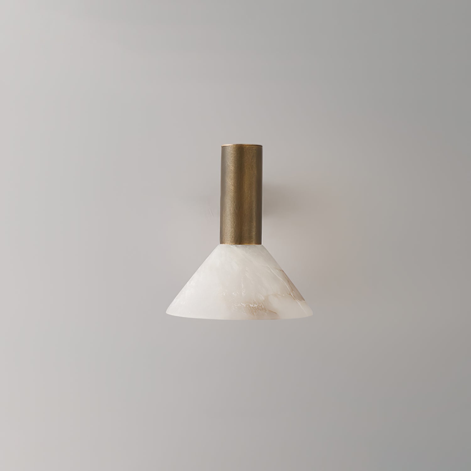 Sculptural Alabaster Cone Wall Light