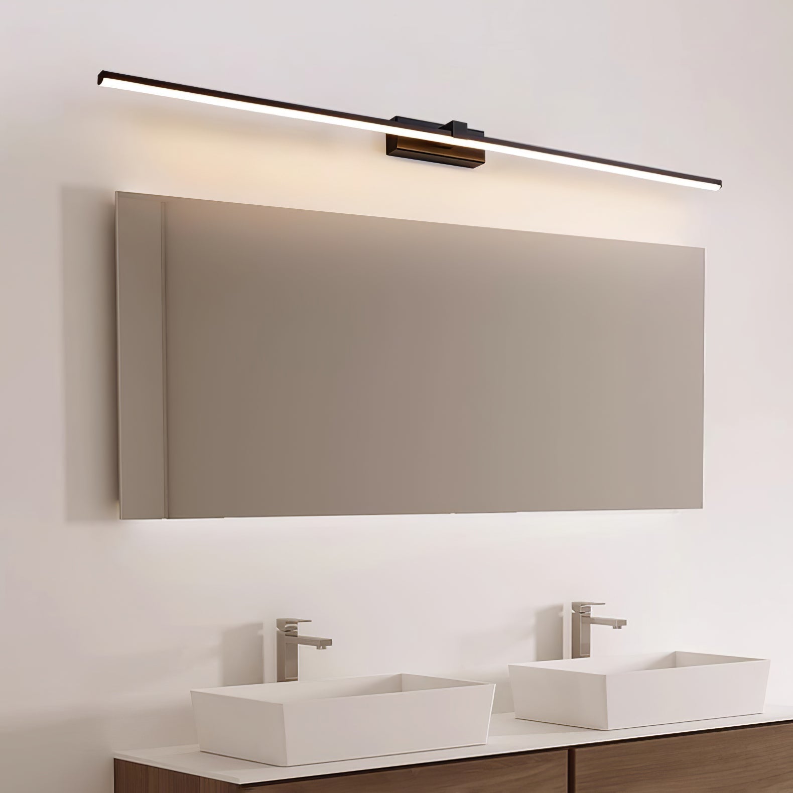 Slimline LED Picture and Mirror Wall Light / ∅ 15.7″ x H 3.1″ / White & Warm Light / Set Of 2