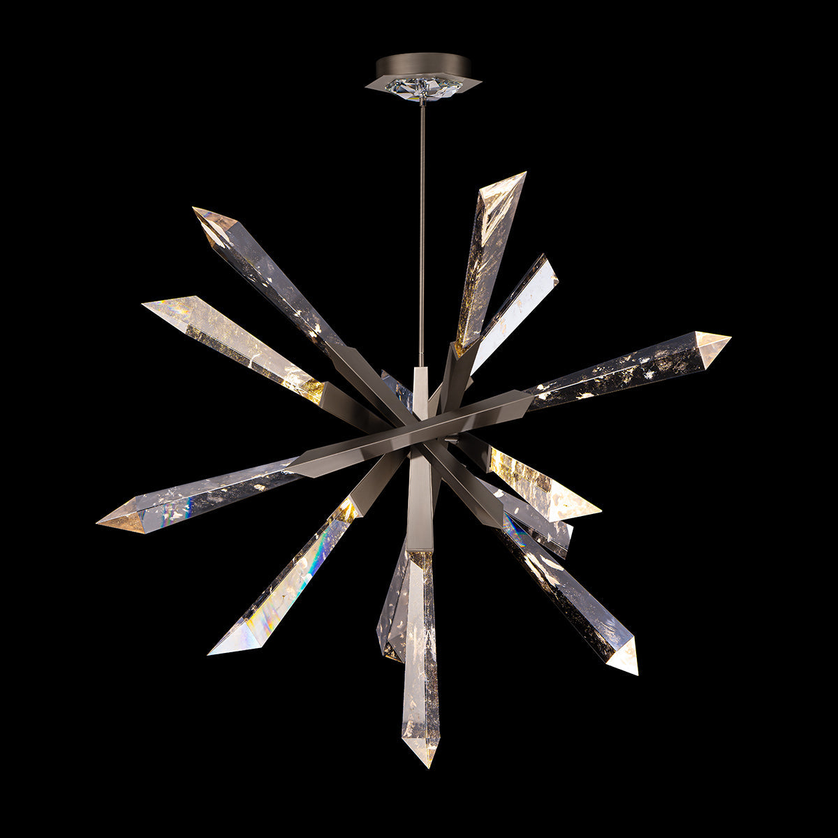 Solitude Quartz Spear Pendant / Antique Nickel