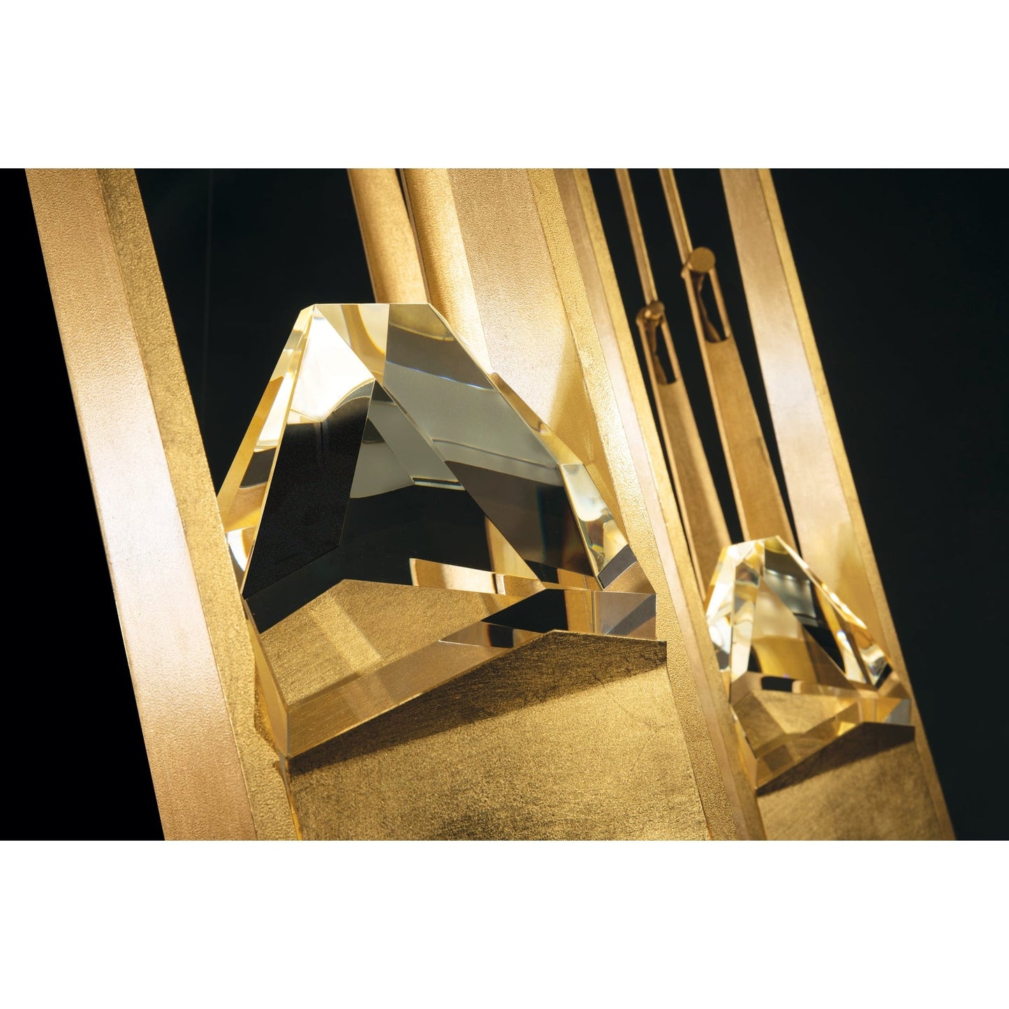 Strata Five-Drop Crystal Linear Pendant / Bronze