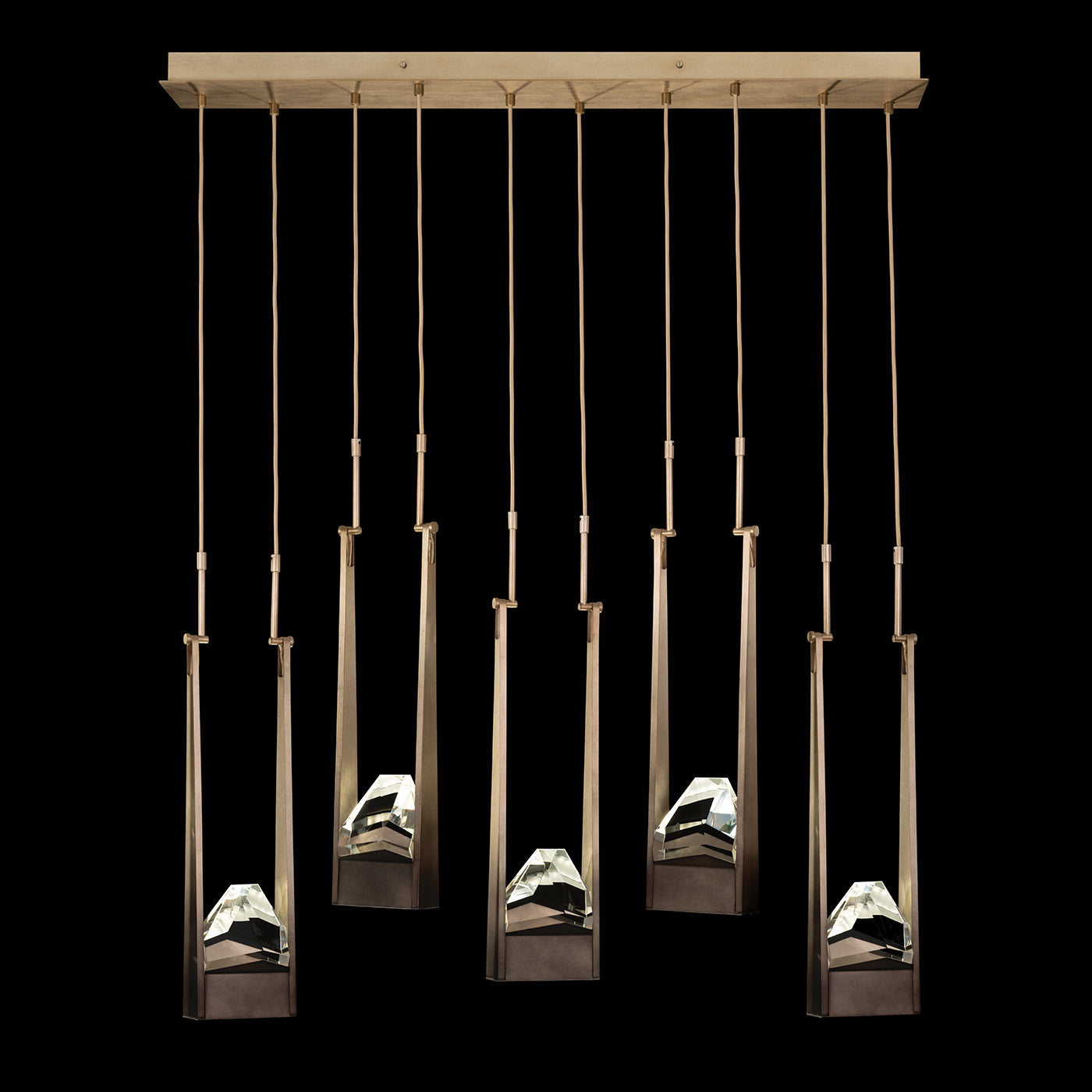 Strata Five-Drop Crystal Linear Pendant
