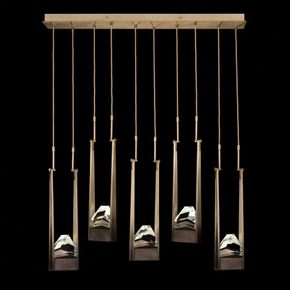 Strata Five-Drop Crystal Linear Pendant
