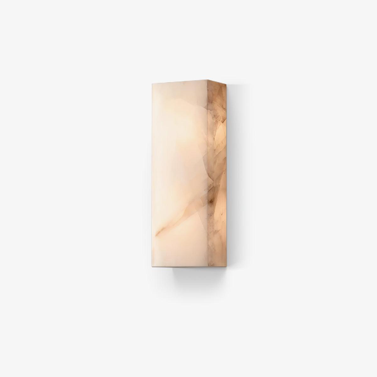 Tall Rectangular Alabaster LED Wall Light / L 6.3″ x W 3.9″ x H 25.6″ / L 16cm x W 10cm x H 65cm / White / Warm Light