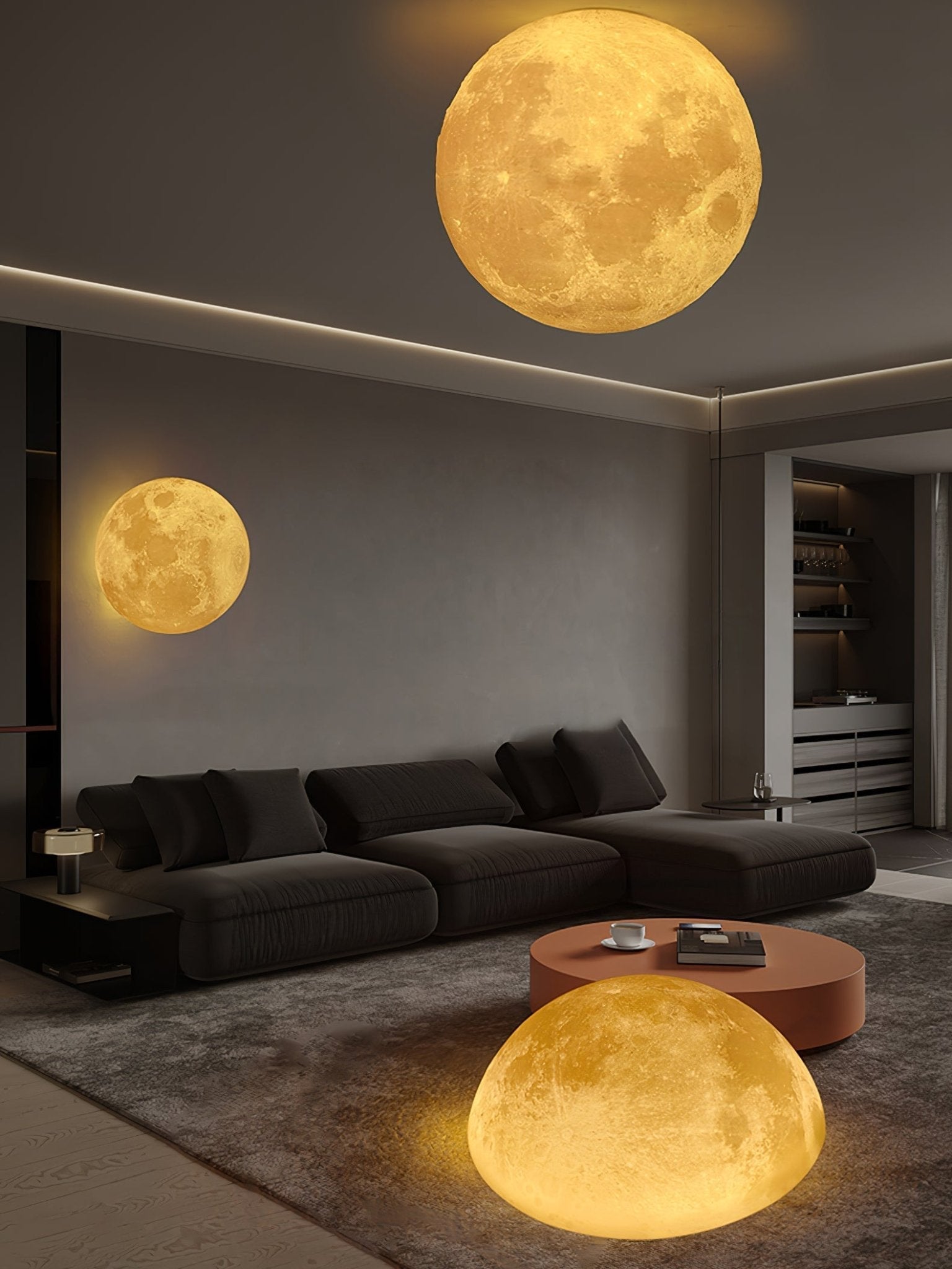 Textured Lunar LED Wall Light / ∅ 5.9″ x H 5.9″ / Model B / Set Of 2