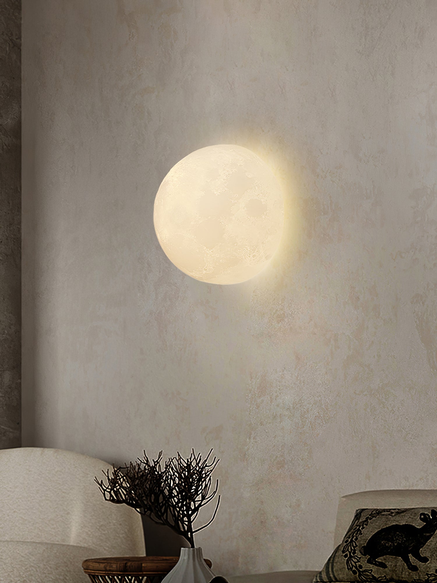 Textured Lunar LED Wall Light / ∅ 11″ x H 11″ / Model A / Single
