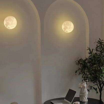 Textured Lunar LED Wall Light / ∅ 11″ x H 11″ / Model B / Single