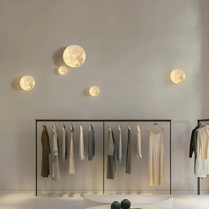 Textured Lunar LED Wall Light / ∅ 15.7″ x H 15.7″ / Model B / Single