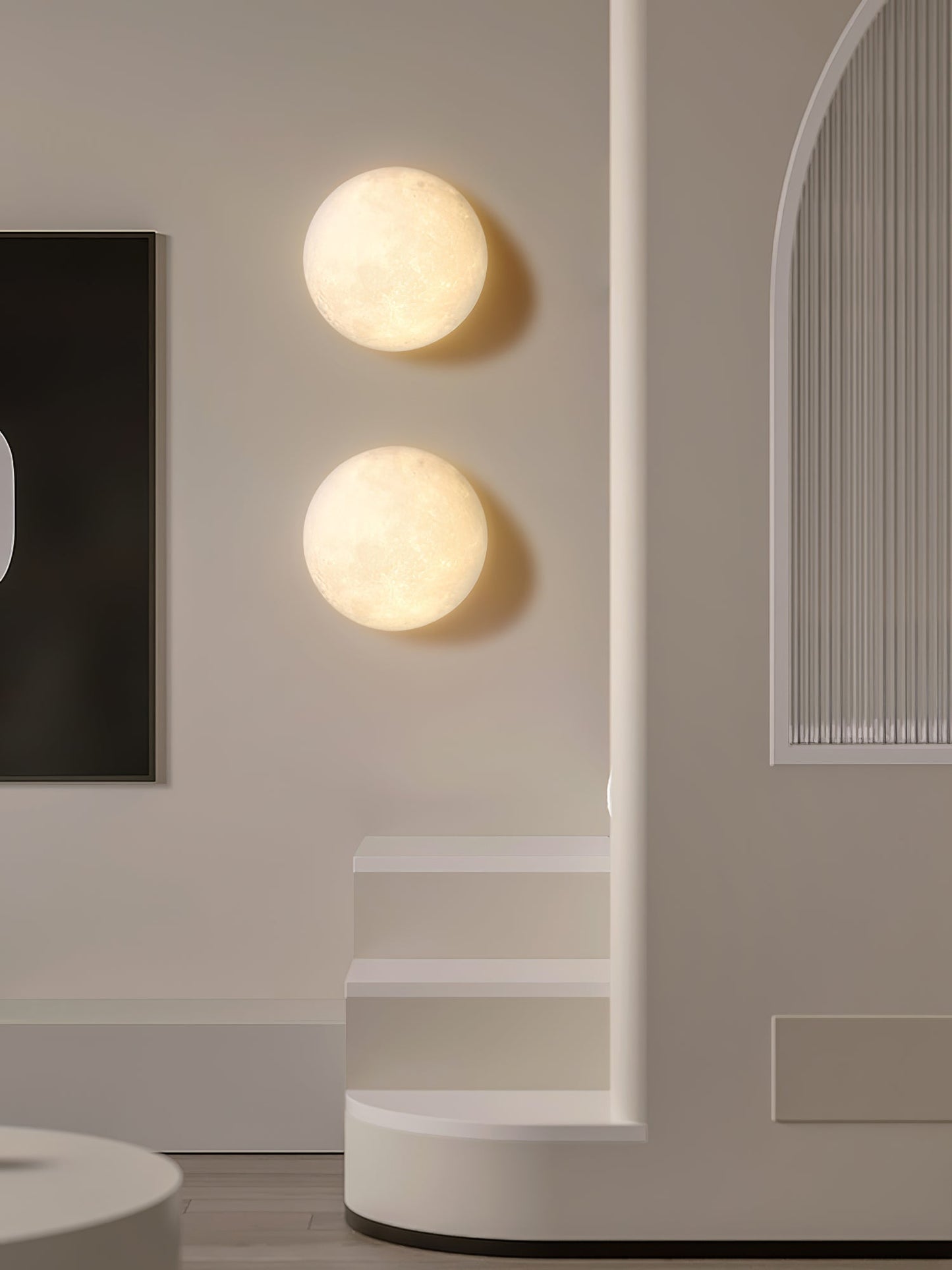 Textured Lunar LED Wall Light