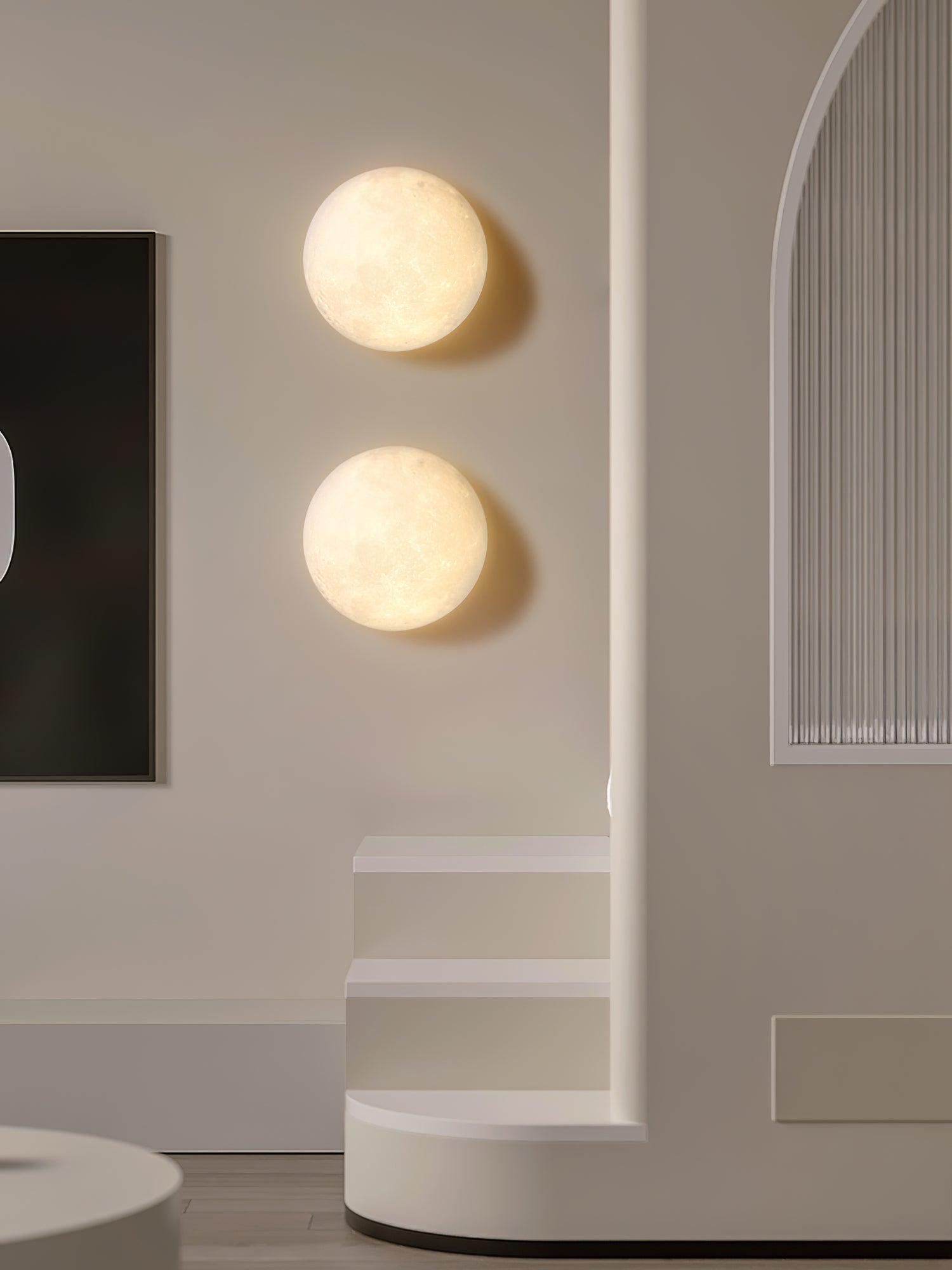 Textured Lunar LED Wall Light