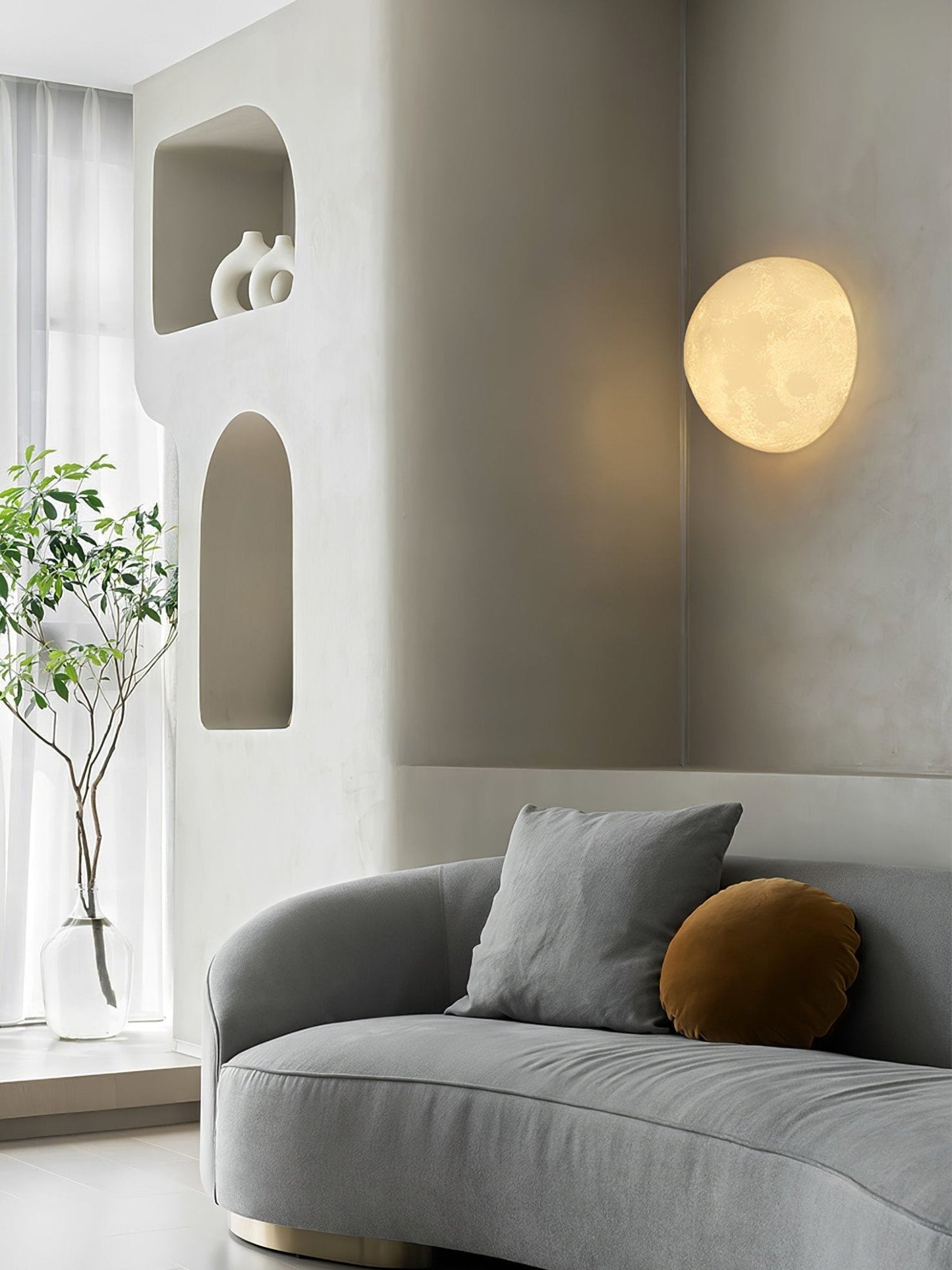 Textured Lunar LED Wall Light