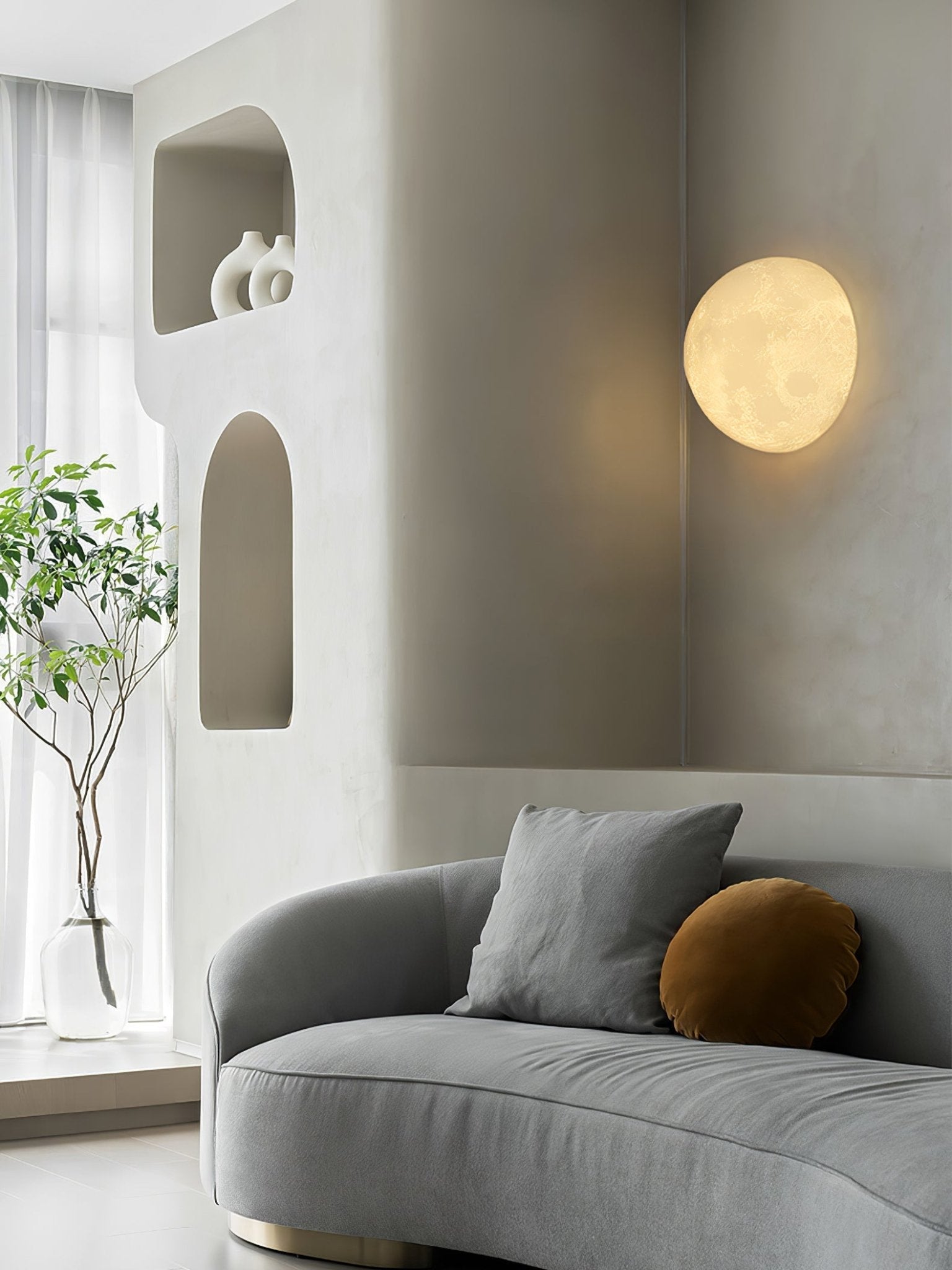 Textured Lunar LED Wall Light