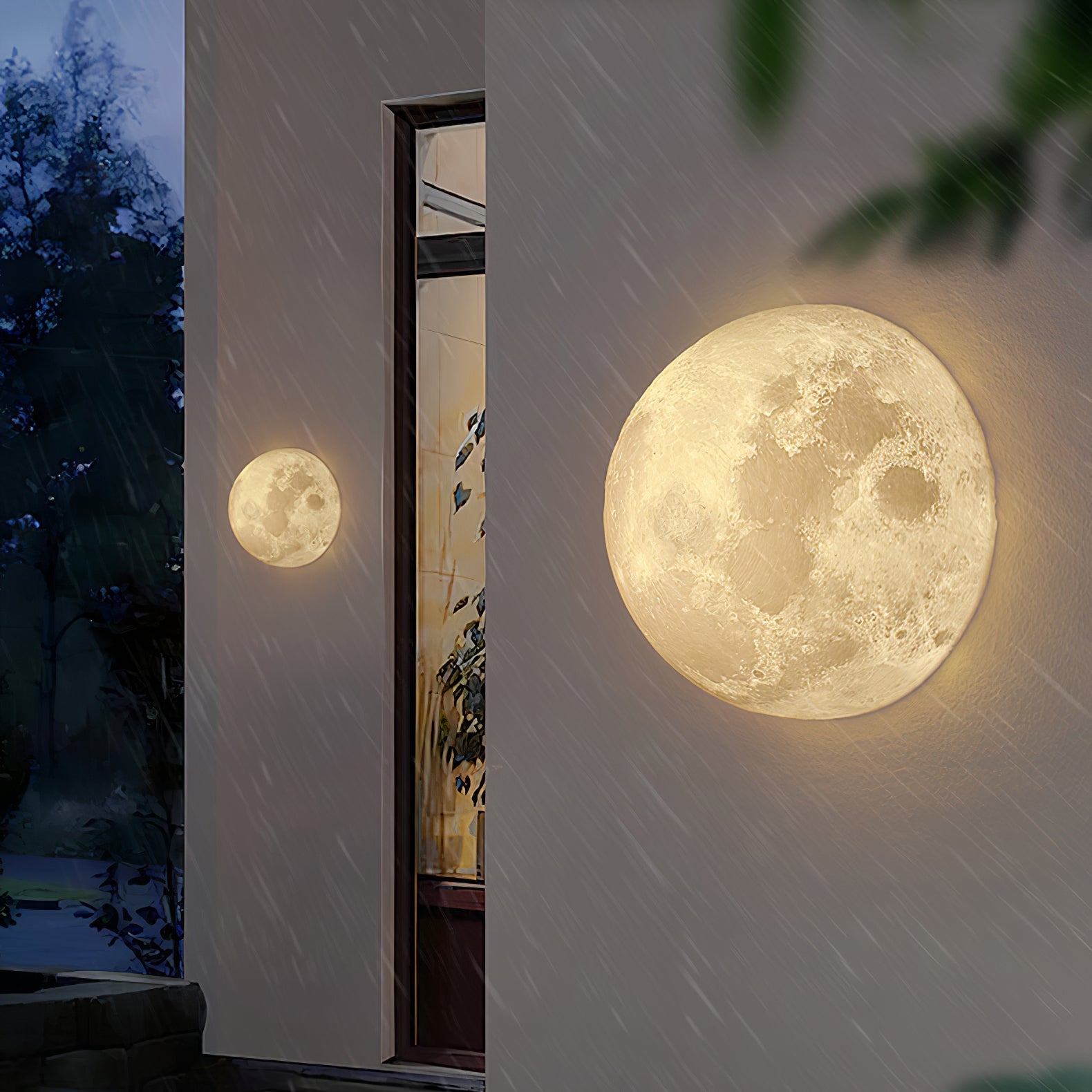 Textured Lunar LED Wall Light