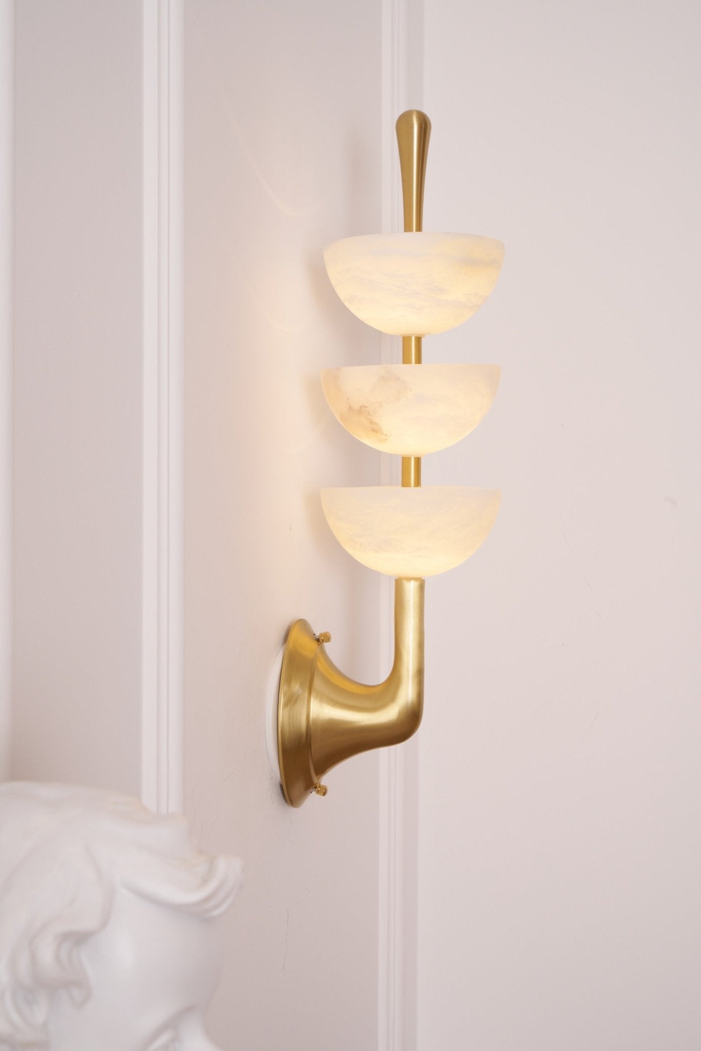 Trio Alabaster Globe LED Wall Light