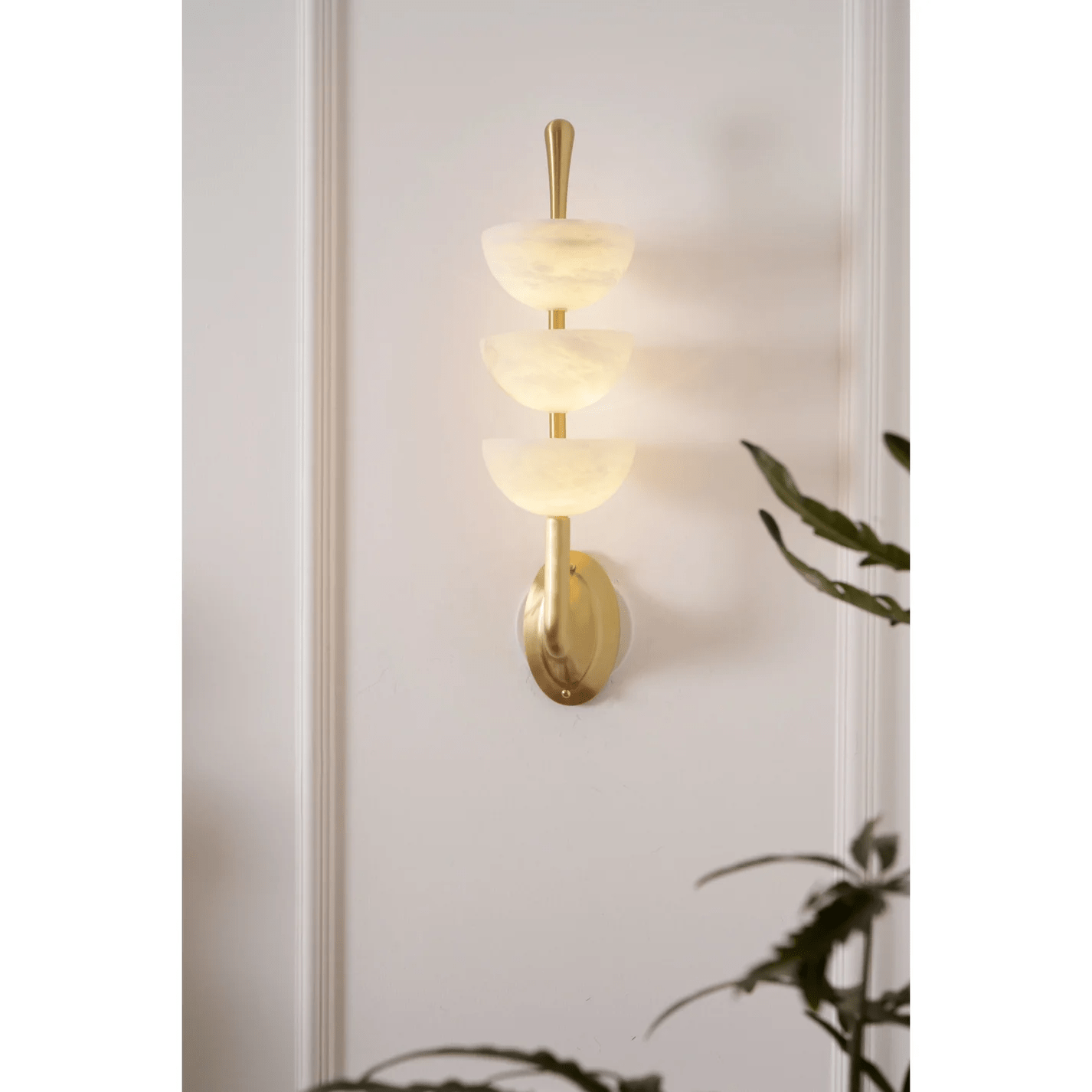 Trio Alabaster Globe LED Wall Light