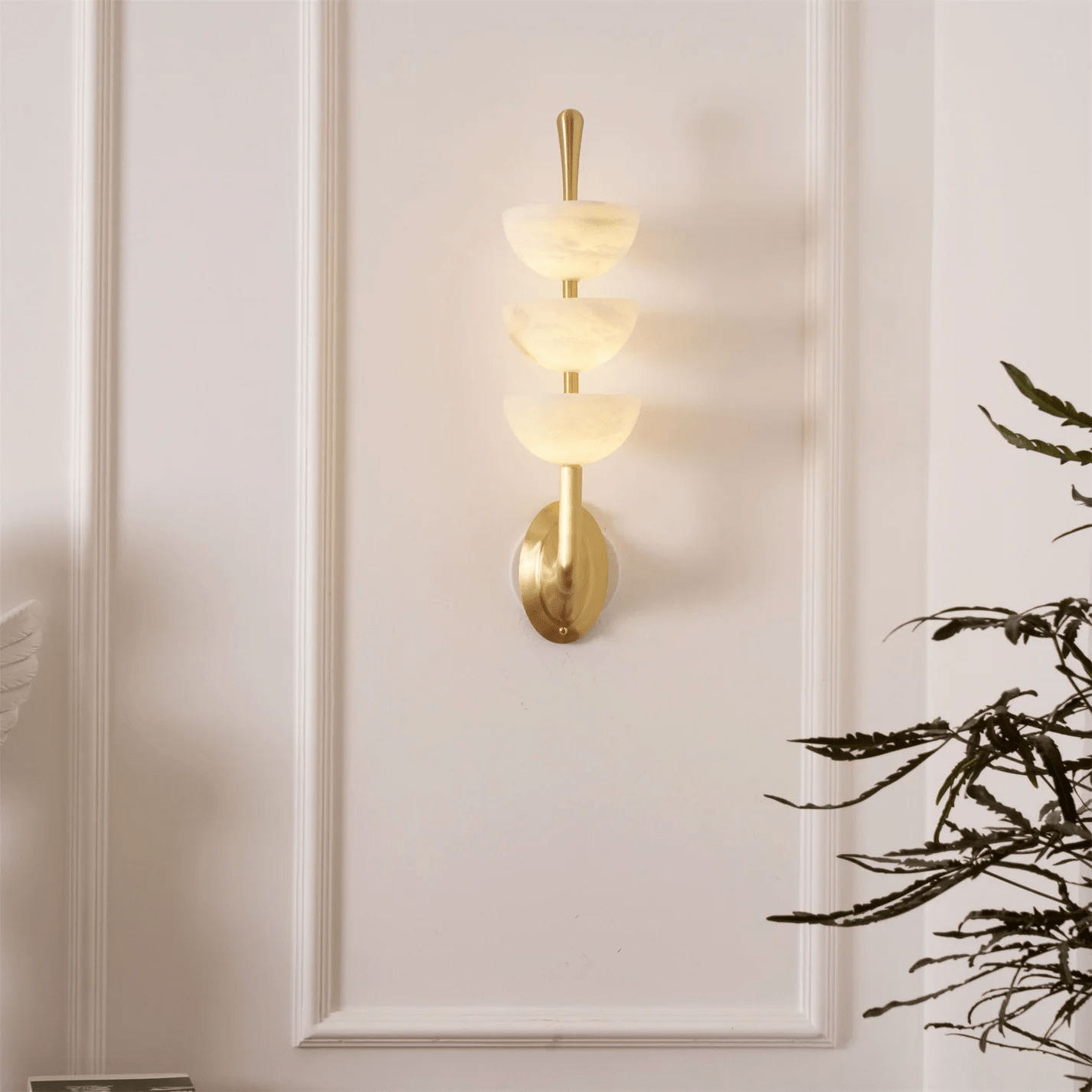 Trio Alabaster Globe LED Wall Light