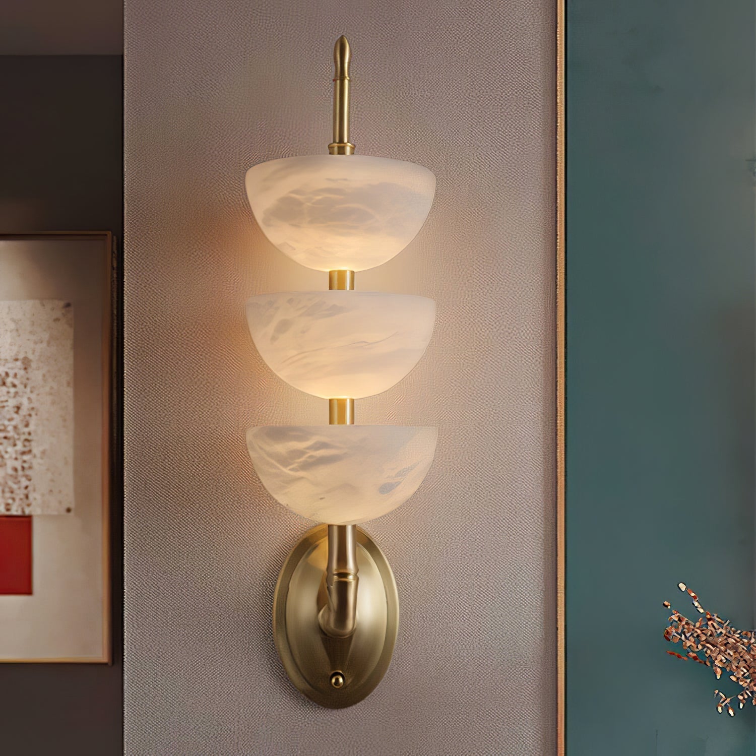 Trio Alabaster Globe LED Wall Light