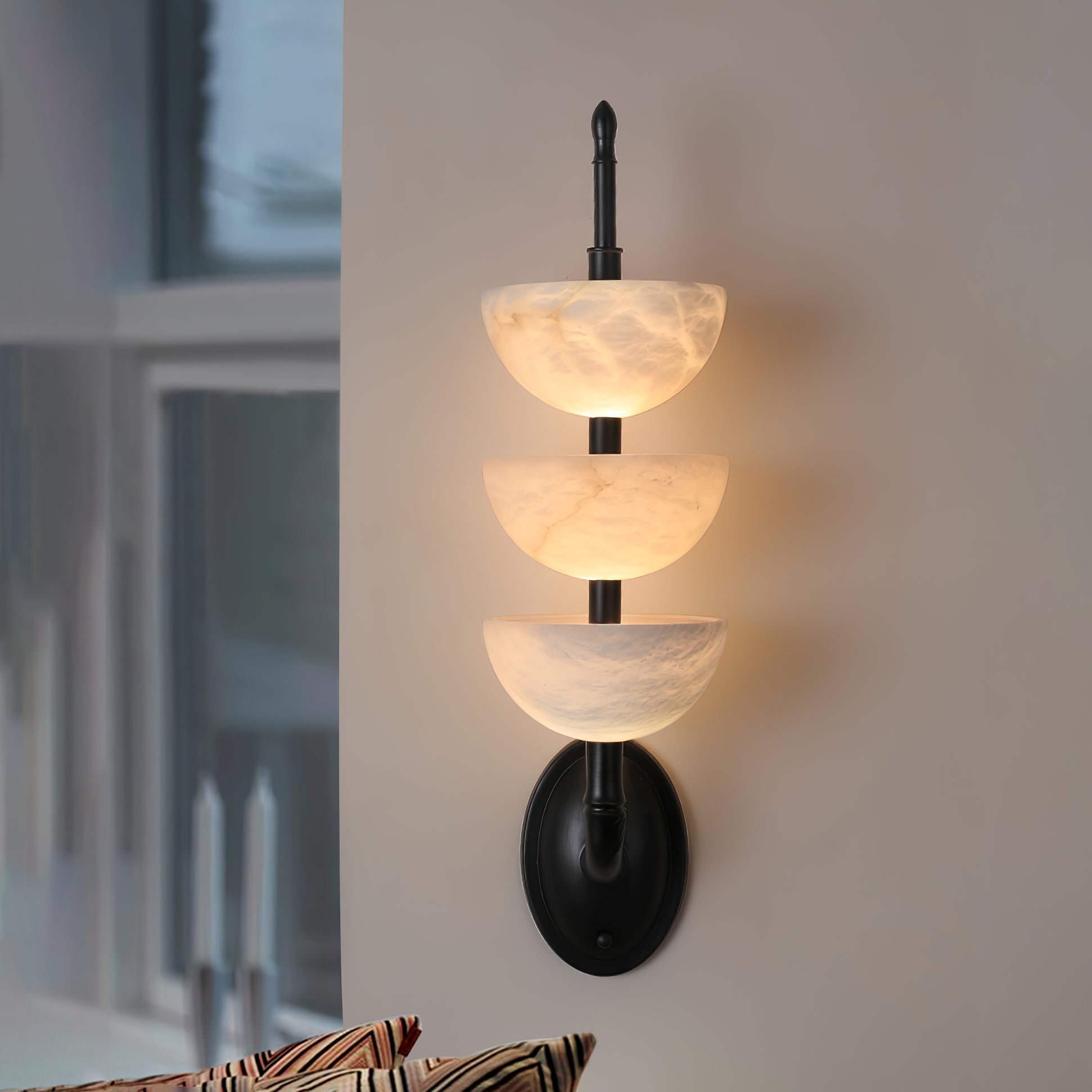Trio Alabaster Globe LED Wall Light