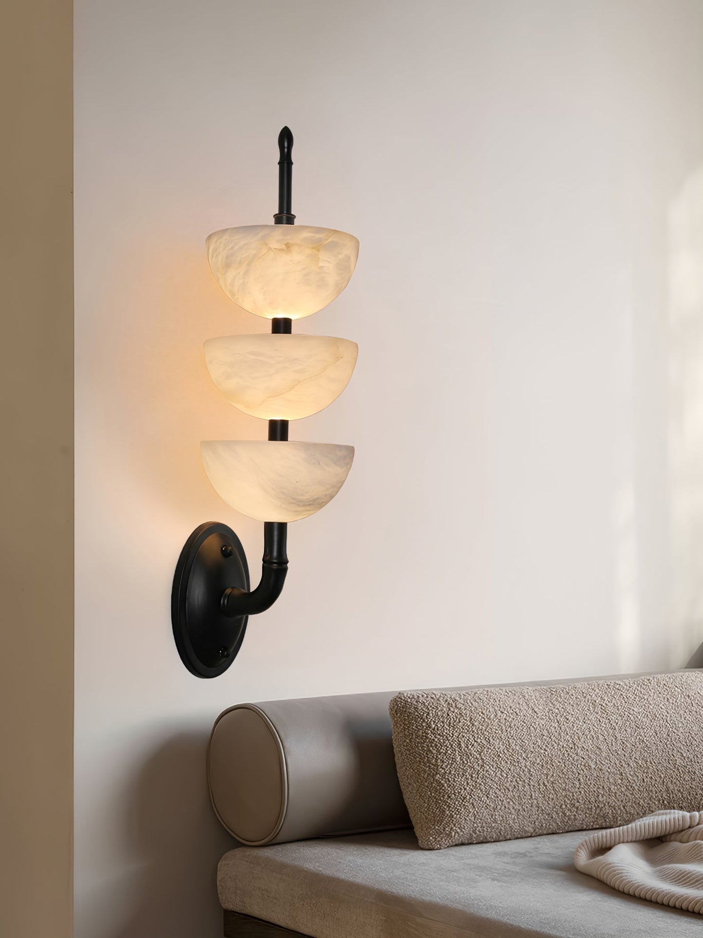 Trio Alabaster Globe LED Wall Light
