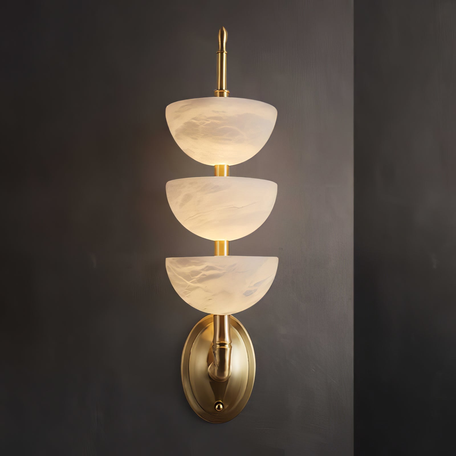 Trio Alabaster Globe LED Wall Light