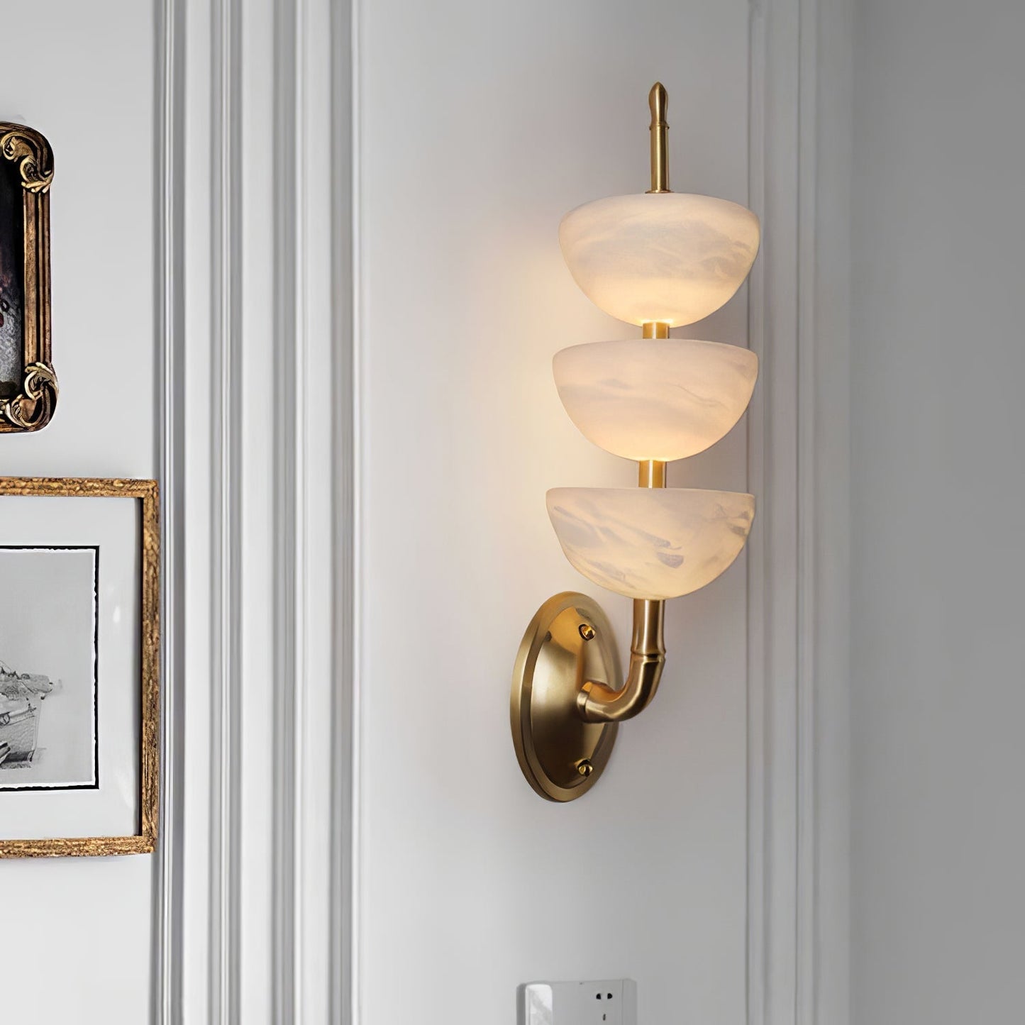 Trio Alabaster Globe LED Wall Light