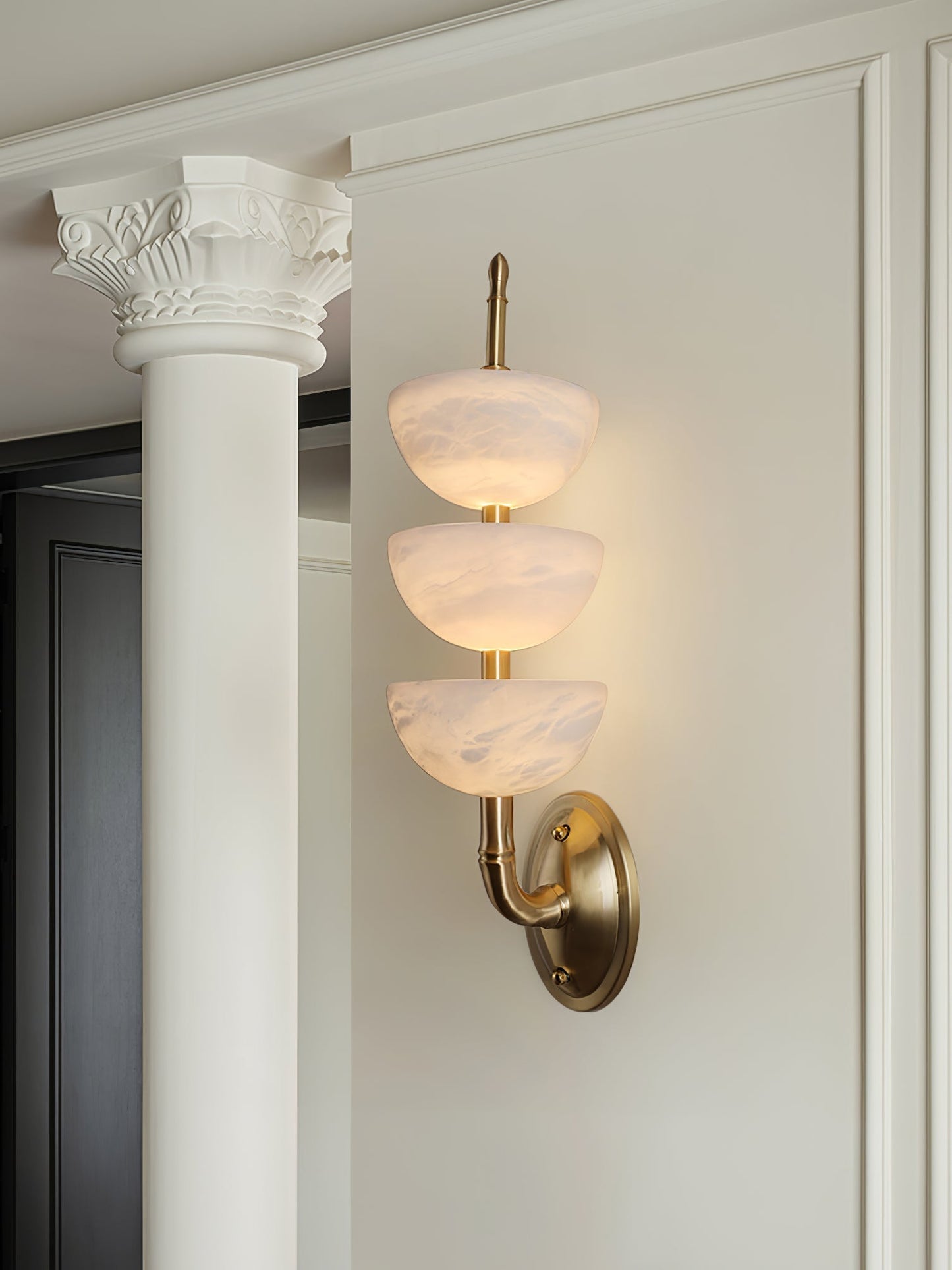 Trio Alabaster Globe LED Wall Light