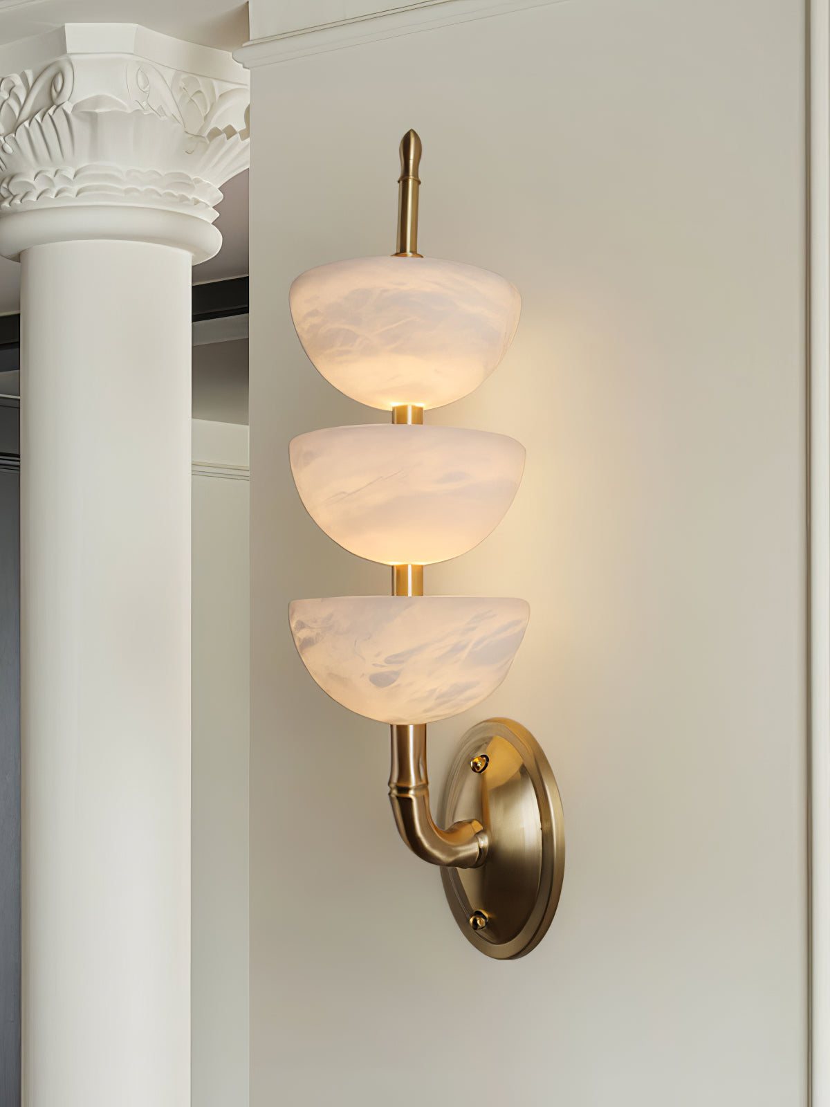 Trio Alabaster Globe LED Wall Light