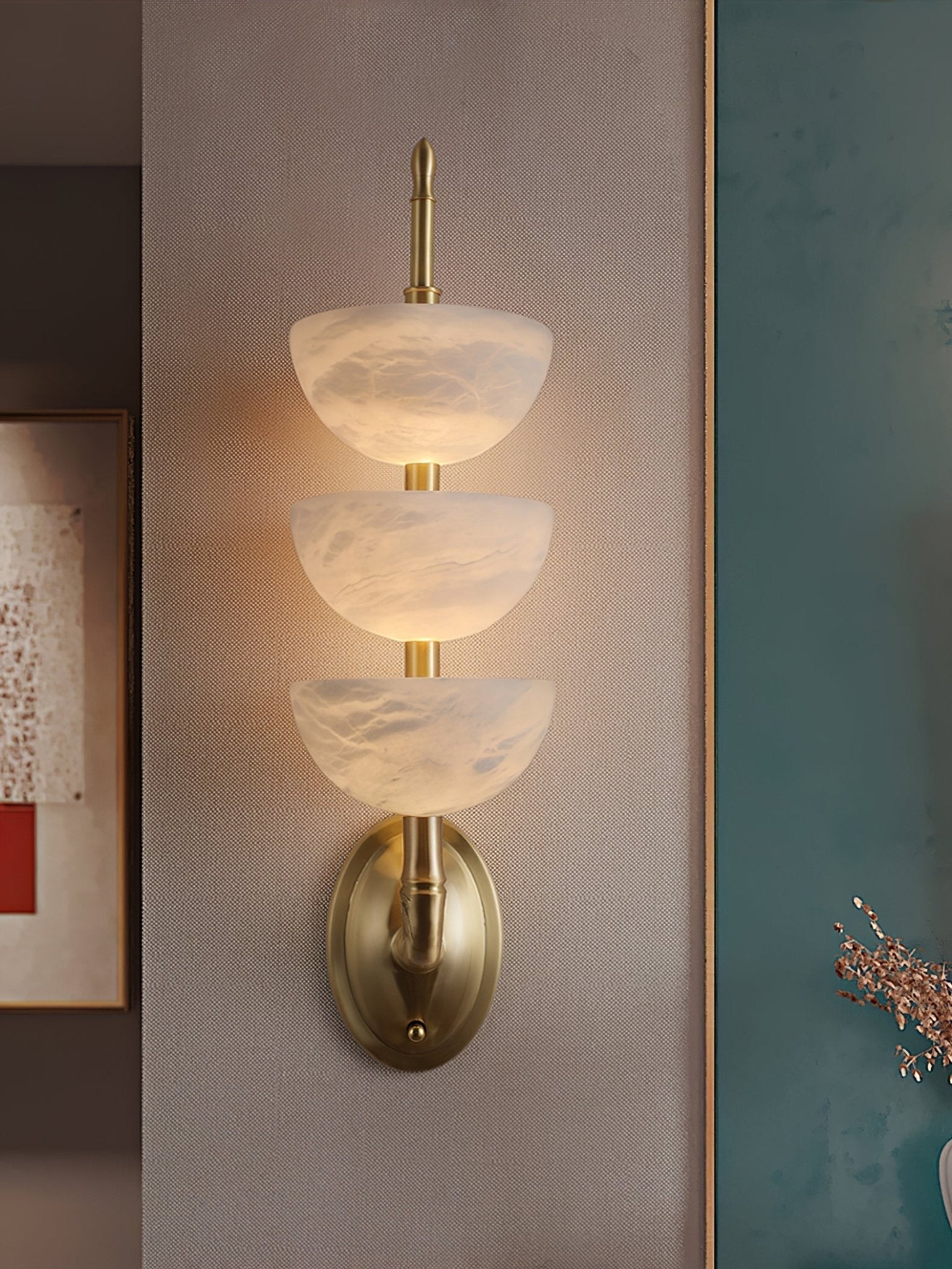 Trio Alabaster Globe LED Wall Light