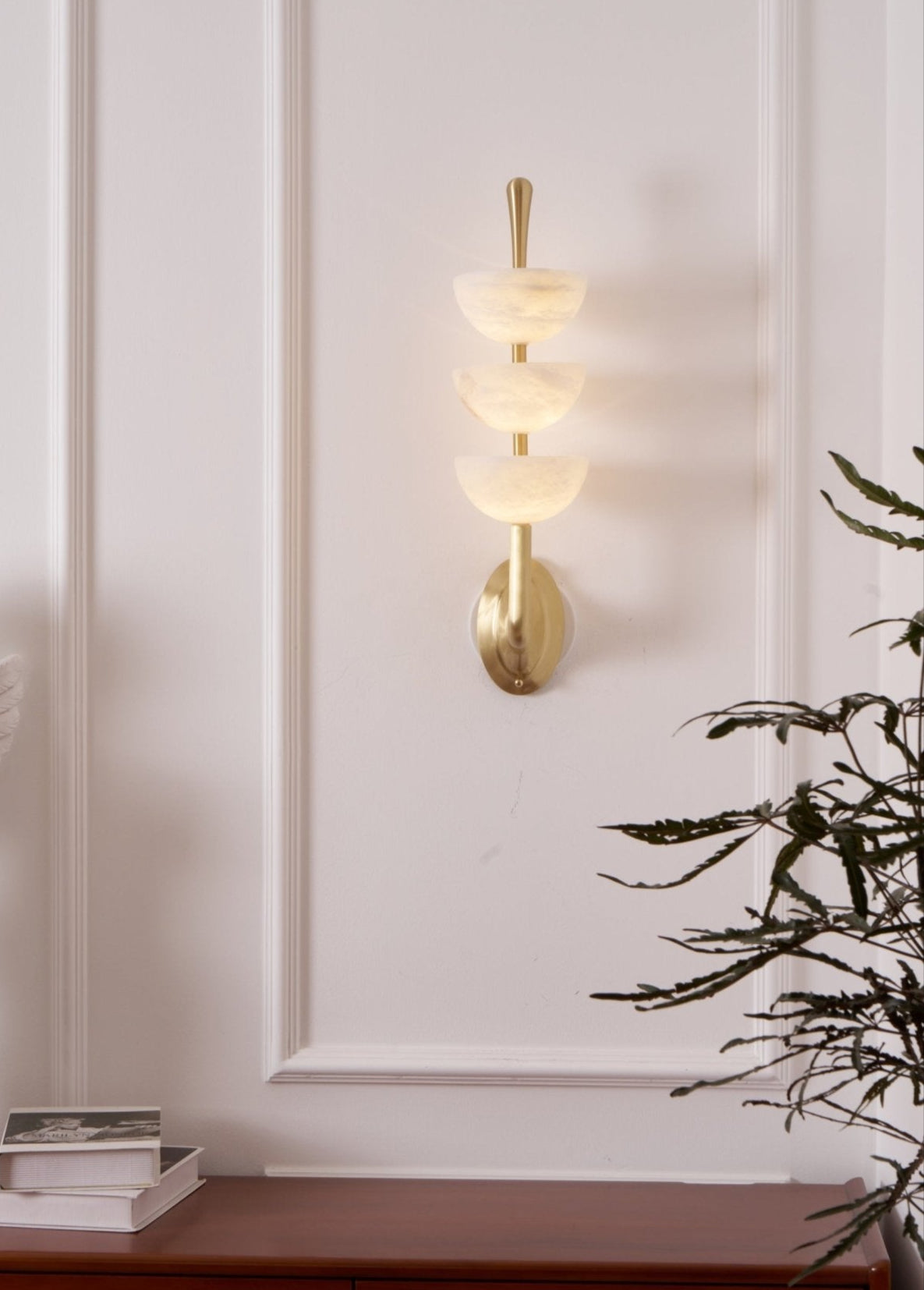 Trio Alabaster Globe LED Wall Light