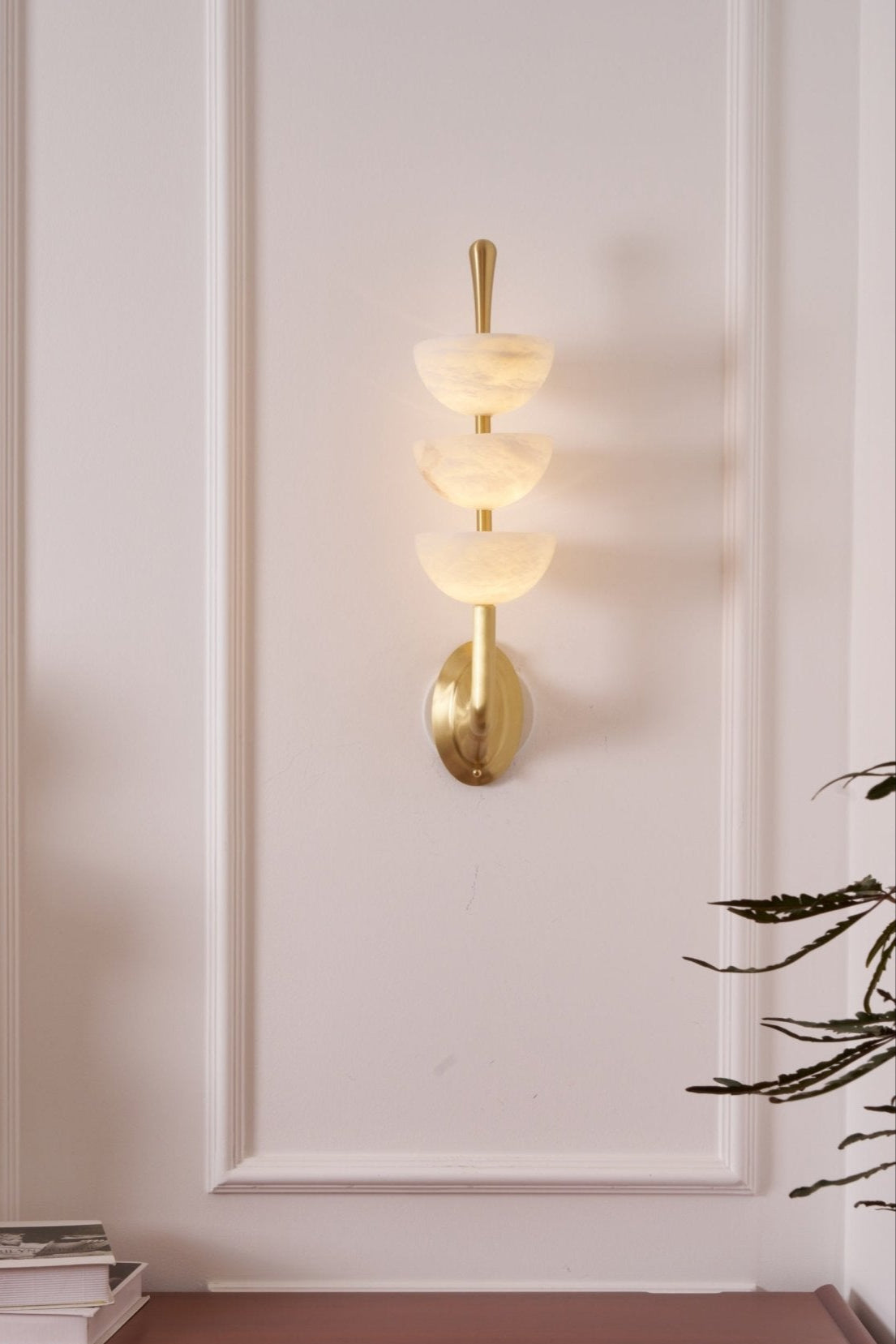Trio Alabaster Globe LED Wall Light