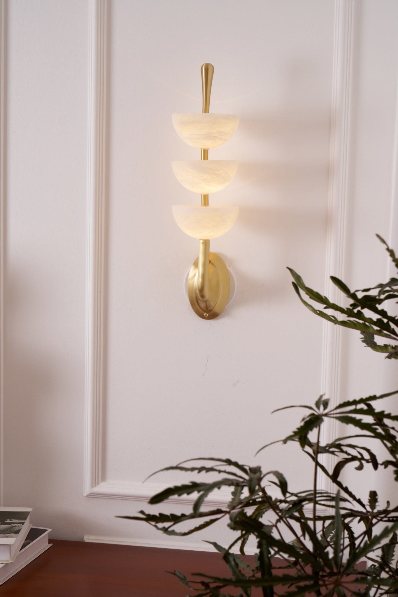 Trio Alabaster Globe LED Wall Light