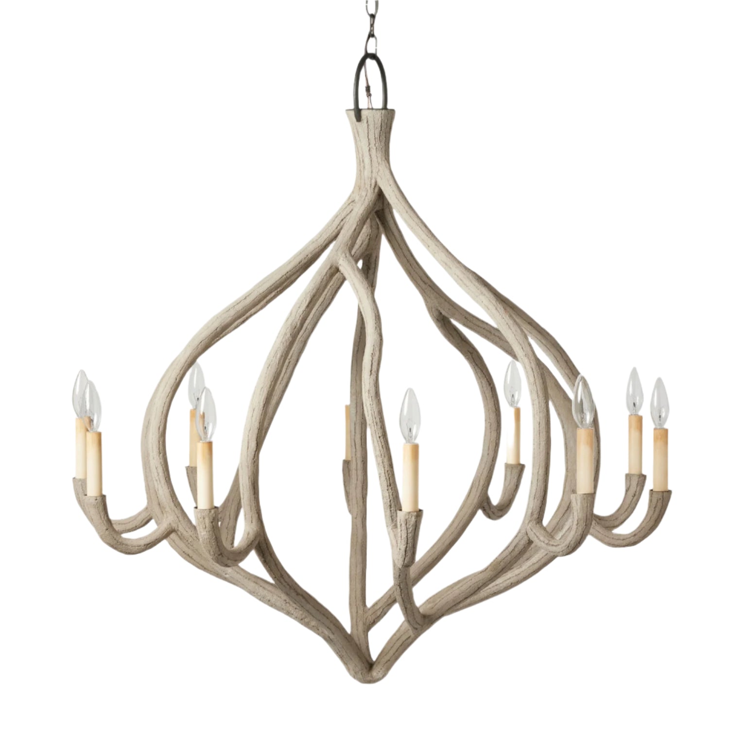 Ulla Sculptural Gesso Chandelier / Gray