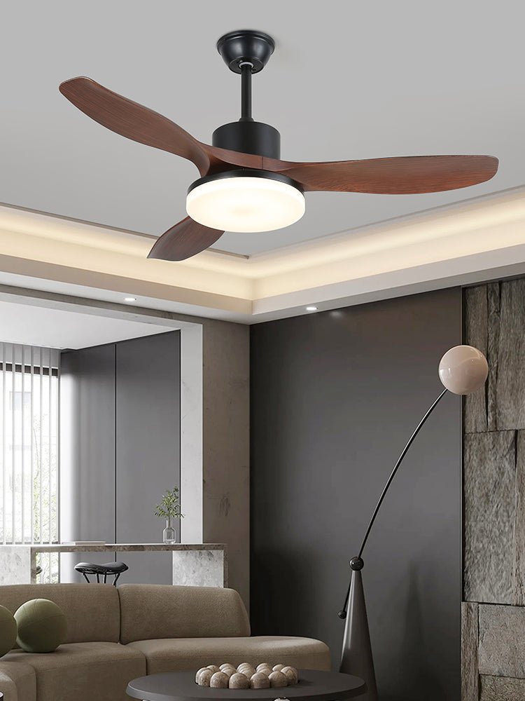 Walnut Timber Blade Remote Ceiling Fan