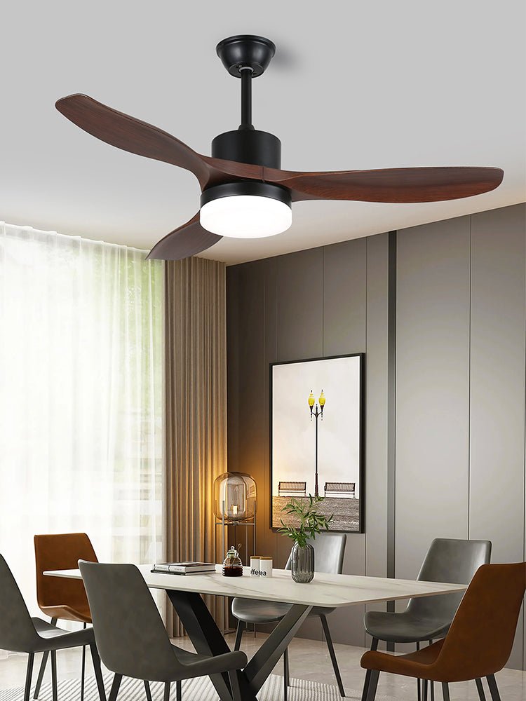 Walnut Timber Blade Remote Ceiling Fan