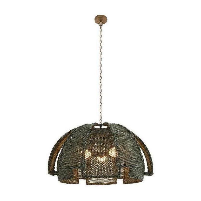 Woven Rattan Layered Pendant Light