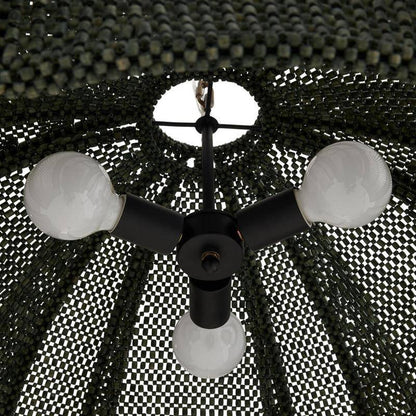 Woven Rattan Layered Pendant Light